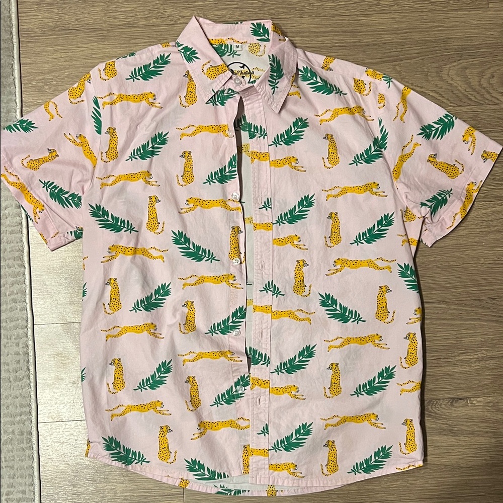 Men's Pink Safari Print Casual Shirt